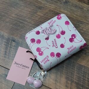 Juicy Couture White and Pink Cherry Print Wallet NWT